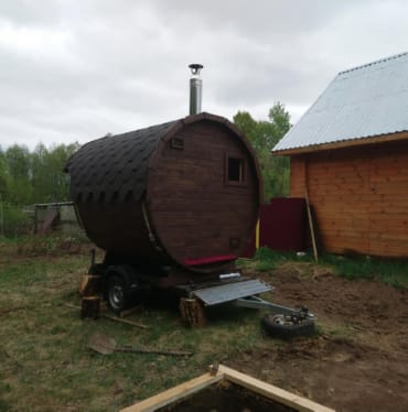 Монтаж бани-бочки №413 от 23.04.2021 в Сосногорске